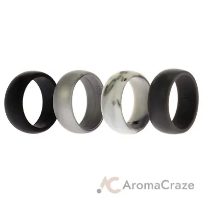 Picture of Silicone Wedding Ring Set - Marble by ROQ for Men - 4 x 8 mm Ring