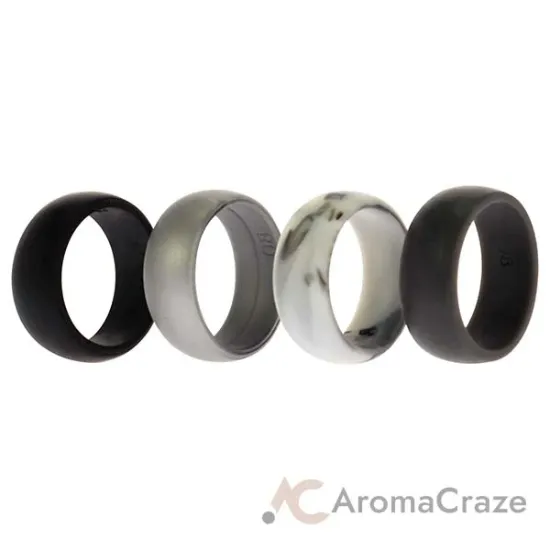 Picture of Silicone Wedding Ring Set - Marble by ROQ for Men - 4 x 8 mm Ring