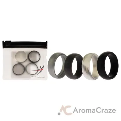 Picture of Silicone Wedding Ring Set - Marble by ROQ for Men - 4 x 10 mm Ring