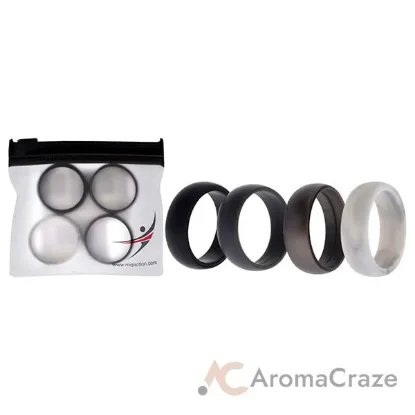 Picture of Silicone Wedding Ring Set - Marble by ROQ for Men - 4 x 14 mm Ring
