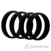 Picture of Silicone Wedding 6mm Smooth Ring Set - Black by ROQ for Men - 4 x 11 mm Ring