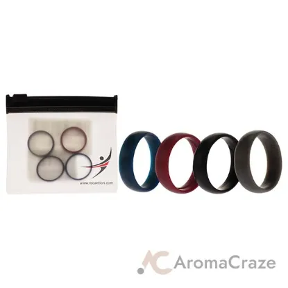 Picture of Silicone Wedding 6mm Smooth Ring Set - Bordeaux by ROQ for Men - 4 x 7 mm Ring