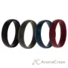 Picture of Silicone Wedding 6mm Smooth Ring Set - Bordeaux by ROQ for Men - 4 x 11 mm Ring
