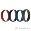 Picture of Silicone Wedding 6mm Smooth Ring Set - Bordeaux by ROQ for Men - 4 x 12 mm Ring