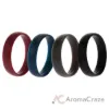 Picture of Silicone Wedding 6mm Smooth Ring Set - Bordeaux by ROQ for Men - 4 x 13 mm Ring