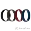 Picture of Silicone Wedding 6mm Smooth Ring Set - Bordeaux by ROQ for Men - 4 x 14 mm Ring