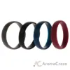 Picture of Silicone Wedding 6mm Smooth Ring Set - Bordeaux by ROQ for Men - 4 x 16 mm Ring