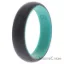 Picture of Silicone Wedding 2Layer Ring - Turquoise-Black by ROQ for Women - 9 mm Ring