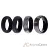 Picture of Silicone Wedding Twin Brushed 6mm Ring Set - Marble by ROQ for Women - 4 x 4 mm Ring