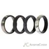Picture of Silicone Wedding Twin Brushed 6mm Ring Set - Marble by ROQ for Women - 4 x 10 mm Ring