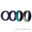 Picture of Silicone Wedding Twin Brushed 6mm Ring Set - Turquoise by ROQ for Women - 4 x 5 mm Ring