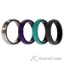 Picture of Silicone Wedding Twin Brushed 6mm Ring Set - Turquoise by ROQ for Women - 4 x 8 mm Ring