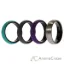 Picture of Silicone Wedding Twin Brushed 6mm Ring Set - Turquoise by ROQ for Women - 4 x 9 mm Ring