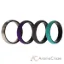 Picture of Silicone Wedding Twin Brushed 6mm Ring Set - Turquoise by ROQ for Women - 4 x 11 mm Ring