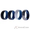 Picture of Silicone Wedding Twin Dome 8mm Ring Set - Blue by ROQ for Men - 4 x 12 mm Ring