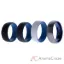 Picture of Silicone Wedding Twin Dome 8mm Ring Set - Blue by ROQ for Men - 4 x 12 mm Ring