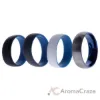 Picture of Silicone Wedding Twin Dome 8mm Ring Set - Blue by ROQ for Men - 4 x 14 mm Ring