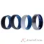 Picture of Silicone Wedding Twin Dome 8mm Ring Set - Blue by ROQ for Men - 4 x 14 mm Ring