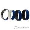 Picture of Silicone Wedding Twin Dome 8mm Ring Set - Blue by ROQ for Men - 4 x 15 mm Ring