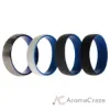 Picture of Silicone Wedding Twin Dome 8mm Ring Set - Blue by ROQ for Men - 4 x 16 mm Ring