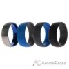 Picture of Silicone Wedding Twin Dome 8mm Ring Set - Grey by ROQ for Men - 4 x 12 mm Ring