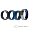 Picture of Silicone Wedding Twin Dome 8mm Ring Set - Grey by ROQ for Men - 4 x 15 mm Ring