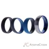 Picture of Silicone Wedding Twin Dome 8mm Ring Set - Grey by ROQ for Men - 4 x 16 mm Ring