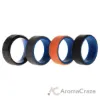Picture of Silicone Wedding Twin Beveled 8mm Ring Set - Black by ROQ for Men - 4 x 7 mm Ring