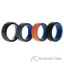 Picture of Silicone Wedding Twin Beveled 8mm Ring Set - Black by ROQ for Men - 4 x 7 mm Ring