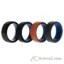 Picture of Silicone Wedding Twin Beveled 8mm Ring Set - Black by ROQ for Men - 4 x 8 mm Ring