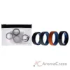 Picture of Silicone Wedding Twin Beveled 8mm Ring Set - Black by ROQ for Men - 4 x 10 mm Ring