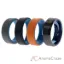 Picture of Silicone Wedding Twin Beveled 8mm Ring Set - Black by ROQ for Men - 4 x 11 mm Ring