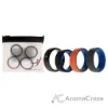 Picture of Silicone Wedding Twin Beveled 8mm Ring Set - Black by ROQ for Men - 4 x 12 mm Ring