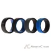 Picture of Silicone Wedding Twin Beveled 8mm Ring Set - Blue by ROQ for Men - 4 x 7 mm Ring