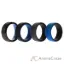 Picture of Silicone Wedding Twin Beveled 8mm Ring Set - Blue by ROQ for Men - 4 x 7 mm Ring