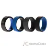 Picture of Silicone Wedding Twin Beveled 8mm Ring Set - Blue by ROQ for Men - 4 x 8 mm Ring