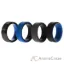 Picture of Silicone Wedding Twin Beveled 8mm Ring Set - Blue by ROQ for Men - 4 x 8 mm Ring