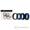 Picture of Silicone Wedding Twin Beveled 8mm Ring Set - Blue by ROQ for Men - 4 x 9 mm Ring