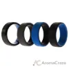 Picture of Silicone Wedding Twin Beveled 8mm Ring Set - Blue by ROQ for Men - 4 x 9 mm Ring