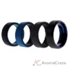 Picture of Silicone Wedding Twin Beveled 8mm Ring Set - Blue by ROQ for Men - 4 x 10 mm Ring
