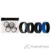 Picture of Silicone Wedding Twin Beveled 8mm Ring Set - Blue by ROQ for Men - 4 x 11 mm Ring