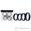 Picture of Silicone Wedding Twin Beveled 8mm Ring Set - Blue by ROQ for Men - 4 x 16 mm Ring