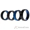 Picture of Silicone Wedding Twin Beveled 8mm Ring Set - Blue by ROQ for Men - 4 x 16 mm Ring