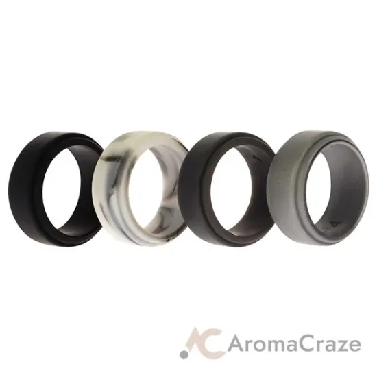 Picture of Silicone Wedding Step Ring Set - Marble by ROQ for Men - 4 x 4 mm Ring