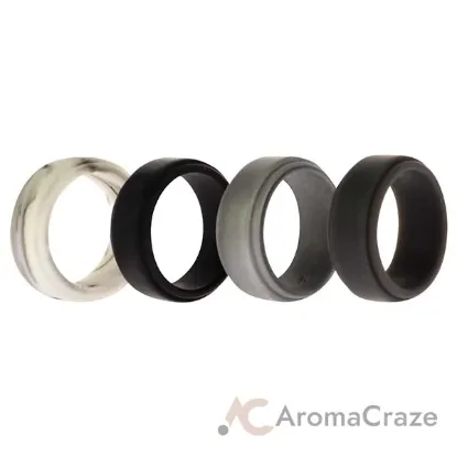 Picture of Silicone Wedding Step Ring Set - Marble by ROQ for Men - 4 x 6 mm Ring