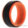 Picture of Silicone Wedding Step Ring - Orange-Black by ROQ for Men - 7 mm Ring