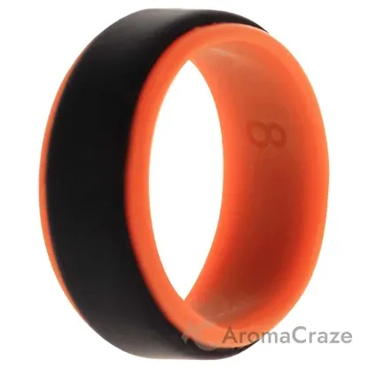 Picture of Silicone Wedding Step Ring - Orange-Black by ROQ for Men - 8 mm Ring
