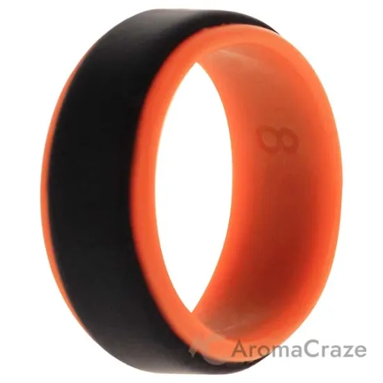Picture of Silicone Wedding Step Ring - Orange-Black by ROQ for Men - 8 mm Ring