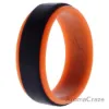 Picture of Silicone Wedding Step Ring - Orange-Black by ROQ for Men - 12 mm Ring