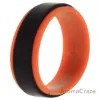 Picture of Silicone Wedding Step Ring - Orange-Black by ROQ for Men - 13 mm Ring